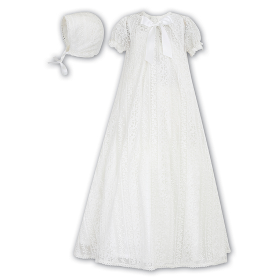 Sarah Louise Christening Robe & Bonnet - 095